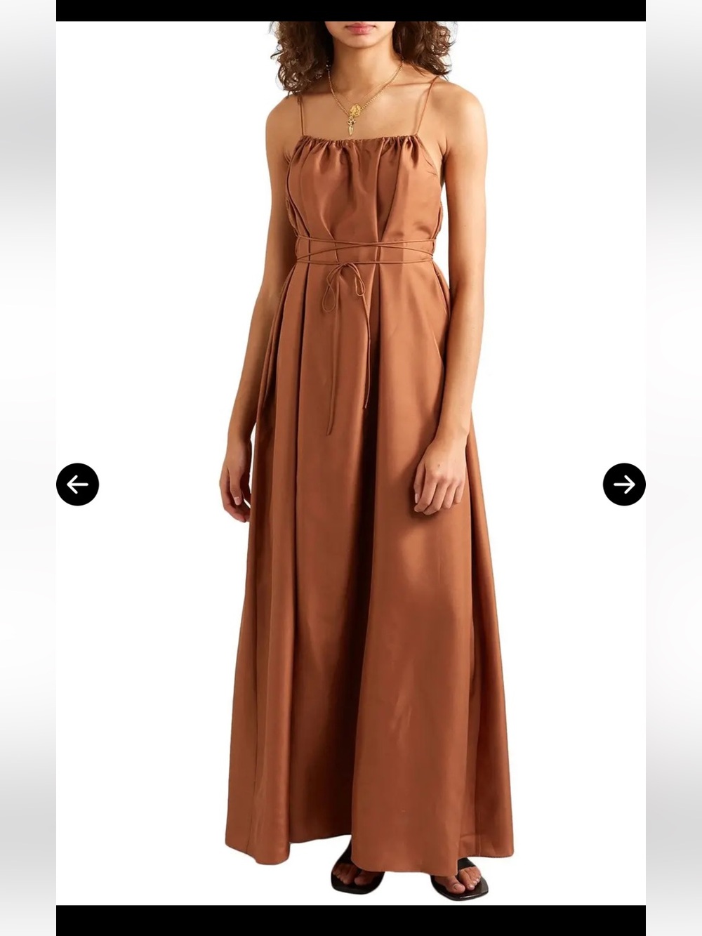 Three Graces London Gwendoline Open-Back Silk-Habotai Maxi Dress size 10 (medium